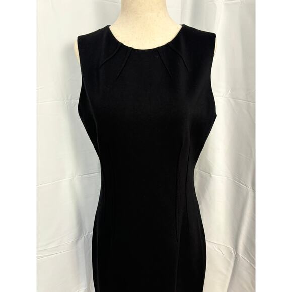 Elie Tahari Navy Blue Shift Dress w/ Exposed Zipper - Picture 4 of 6